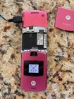 Motorola Razr V3 - Pink  cingular  Flip Phone W charger - No Battery