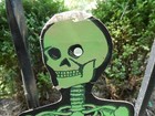 Rare Vintage Blacklight Articulating Skeleton Paper Cut Out Decoration