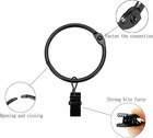 Black Curtain Rings With Clips 2 Inch  18 Pack 2  Metal Openable Curtain Clips W