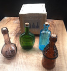 Antique Apothecary Miniature Bottle Mini Colored Glass Box Taiwan Replica Vtg 3 