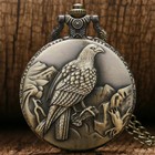 Steampunk Vintage Unisex Pocket Watch Quartz Necklace Chain Full Hunter Watches