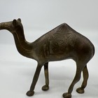 Vtng Pair Detailed Carved Brass Camel Figurine 4 5      1 5    Tall Trophy Room Deco