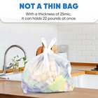200 White Plastic Shopping Bags Handles Grocery T-shirt Bag Bulk Heavy Duty