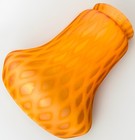 Air Trap Diamond Quilt Lamp Shade Orange Cased Over White Glass 2 1 4  Fitter