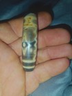 Rare Pre-1800s Indo tibetan Old Agate 2 Vajra Eye 2 Zigzag Line Dzi Bead 15 58mm