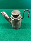 Antique Coal Miners Hat Tin Teapot Oil Lamp - Dunlap s Pittsburgh - Primitive