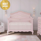 Evolur Aurora 5-in-1 Convertible Baby Crib Dusty Rose Full Size Toddler Bed