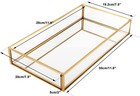 Rectangle Gold Mirror Tray Decorative Glass Mirrored Vanity Tray 11 8x7 9x2in