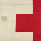 Large Vintage Wool Sewn Flag Red Cross Medic First Aid Old Antique Military Art