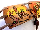 Vintage High School Leather   Wood Hand Painted Belt 50   s Football Golf Sport