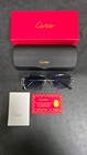 Cartier Big C Diamond Cut Red To Blue Fade Frameless Lens Gold Frame Big Box Ed 