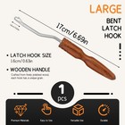 Wooden Bent Latch Hook Tool Large Crochet Needle For Rug Hair Braids Diy 