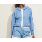 Prince Target Light Blue White Nylon Women Zip Pickleball Jacket Extra Large