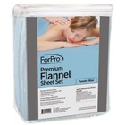 Forpro Premium Flannel 3 Piece Massage Sheet Set Powder Blue Cotton 150gsm