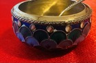 Vintage 916 Sterling Silver Ussr Soviet Enamel Salt Cellars And Spoon