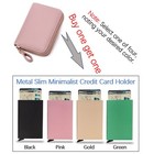 Rfid Credit Card Holder Wallet leather Zipper Card Case Wallet For Women Man
