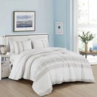 7-piece Bed In A Bag Geometric Embroidery Comforter Set With Sheet Set