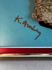 Framed   Signed Mid-century Modern Mixed-media Artwork
