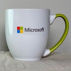 Vintage Microsoft Logo Mug White With Green Inside And Handle 12 Oz Coffee Mug