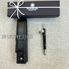 Montblanc Black Resin Fountain Pen Silver Trim W  Leather Pouch Vip Gift