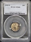 1945-s Silver Mercury Dime 10c Pcgs Ms66 Toned Uncirculated  Unc 18148411