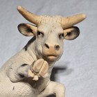 Schleich Rodeo Bull 2005 White Speckled   13613 Retired Farm Figurine 5 5  Long