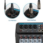6 Channel  Audio Mixer Bluetooth Mixing Console For Dj Karaoke Live Podcast Usb
