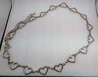 Vintage Y2k Silver Tone Open Heart Link Metal Chain Belt 38    Adjustable