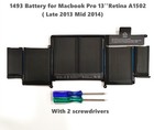 Genuine Oem A1493 Battery Apple Macbook Pro 13   Retina A1502 Late 2013 Mid 2014