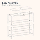 Shoe Rack With 4 Pu Shelves  5-tier Shoe Storage Organizer For Closet And Entryw