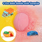 Bath Bombs For Kids 9 Pack With Toys Inside Pull Back Cars Moisturizing Bubble S