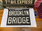 Nyc Subway Roll Sign Vintage Historical Iconic Brooklyn Bridge Bklyn Nos Nycta