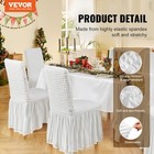Vevor 4pcs White Stretch Spandex Folding Chair Covers Wedding Party With Skirt