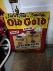 Vtg Old Gold Cigarette Tobacco Sign Tin Embossed Original 28 x33 