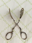 Ornate Antique 800 Silver Scissor Cake  sandwich Tongs - Hallmarked