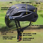 Pjt Lightweight Cycling Helmet Magnetic Goggles Lens Adult Bike Helmet 56-61cm
