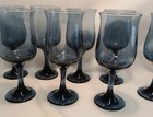 Libbey Tulip Dusky Blue Glasses 6 1 2  Wine Glass Or Water Goblets Set Of 8 Euc
