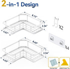 Corner Shower Caddy Adhesive  100  Rustproof Shower Organizer  No Drill Shower S