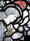 Huge Stained Glass Suncatcher Praying Angel William Morris Repro W Chain 13 75 