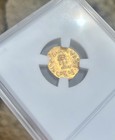 Byzantine  Constans Ii  Ad 641-668  Gold Tremissis  Cross  Ch Xf