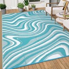  Large Modern Outdoor Rug 8x10 Patio Rugs Outdoor Waterproof Reversible 
