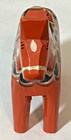 Orange Dala Swedish Horse Vintage 5    Inch Carved Wood Hand Painted Figurine