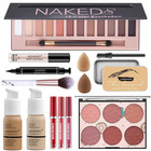12 Color Pro Makeup Kit For Women  Eyeshadow Foundation Lipstick Blush Brushes