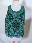 Vintage 1960s Regalia Imports Hong Kong Emerald Green Beaded Sequin Fringe Top 