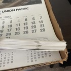 Vintage Union Pacific Railroad 12 Month Wall Calendar 1990 Lot Of 40