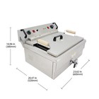 Commercial Deep Fryer   30l   Electric Oil Fryer   Removable Basket   No Plug