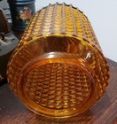Vintage Mcm Amber Color Glass Light Fixture Shade Waffle Design Cylinder Shape
