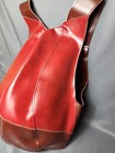 Moda Di Strada - Anti Theft Backpack Red   Brown Leather Travel Bag