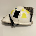Cairns 1010 Firefighter Helmet White Us Navy Fes Assistant Chief Brass Eagle