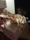 Ribongz Gold Heels Size 7 With Leg  Laces